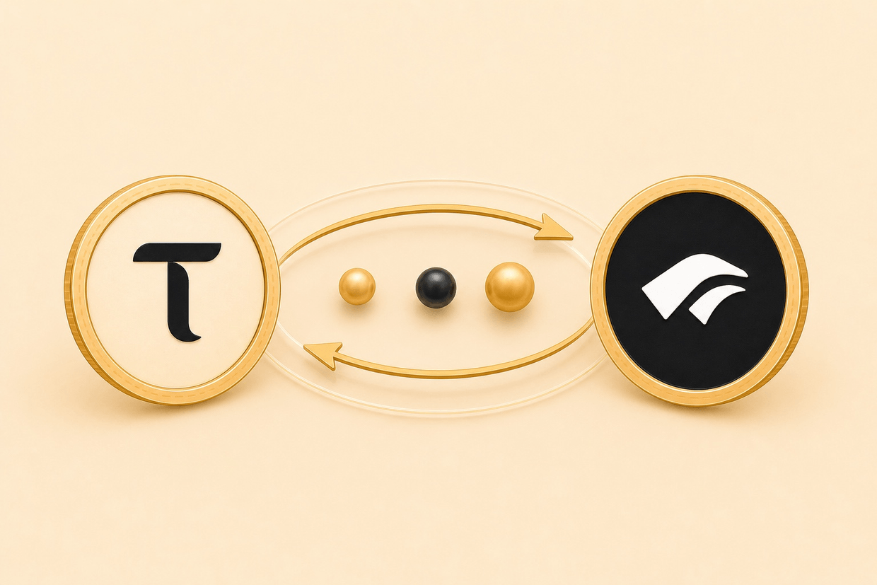 TAO and one subnet Alpha token exchange through that subnet's liquidity pool.